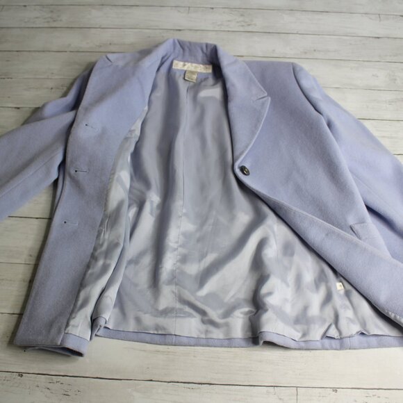 Don Caster Vintage Women's Angora Wool Jacket Blazer Size 8 Periwinkle - Picture 3 of 6